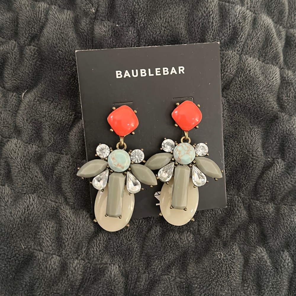 Baublebar gemstone and diamond earrings